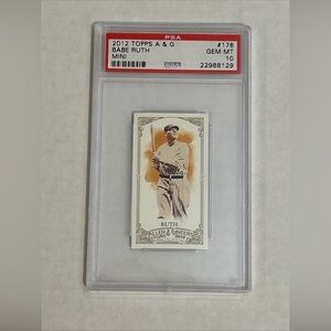 2012 TOPPS ALLEN & GINTER MINI #176 BABE RUTH NEW YORK YANKEES PSA 10